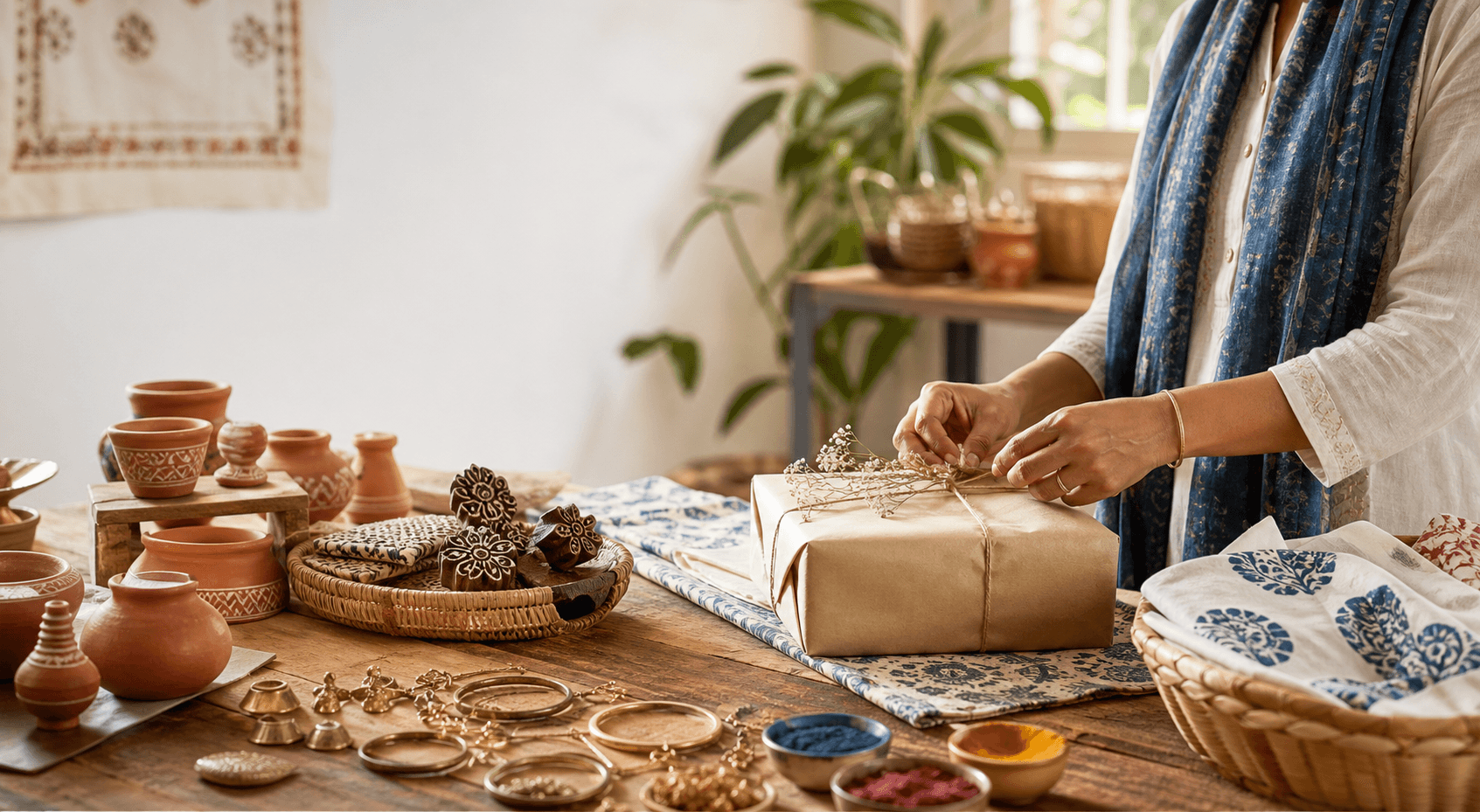 Artisan preparing a handmade order
